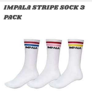 Impala striped rollerskate socks 3 pack